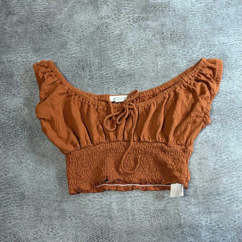 Billabong Orange Ruched Crop Top